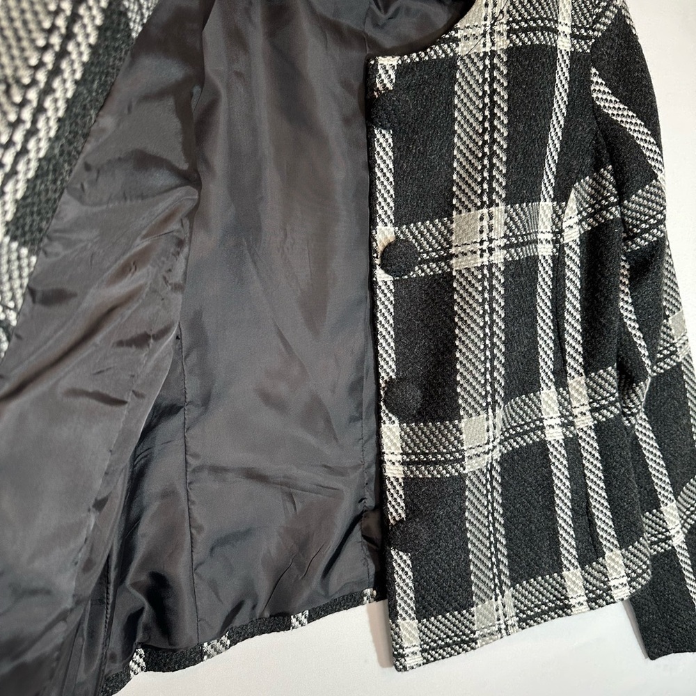 Merona Womens Size XS Plaid Jacket Blazer Coat Cloth Cover Buttons Pockets Lined - Picture 5 of 16